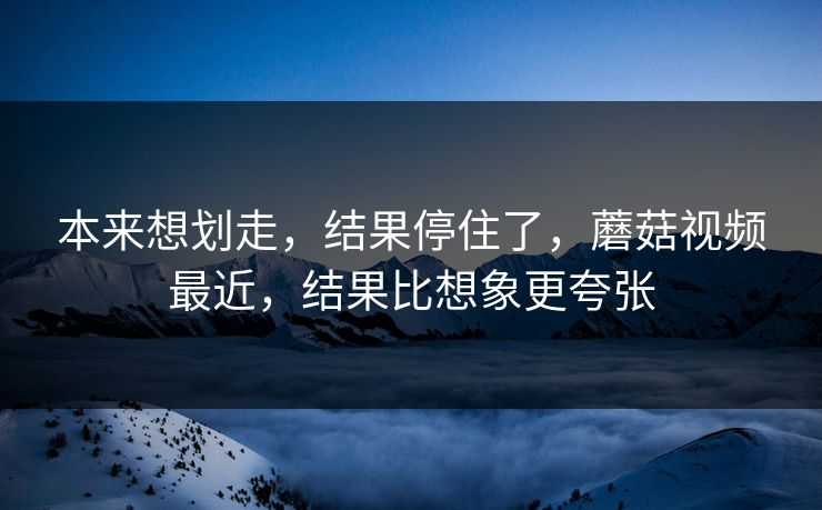 本来想划走，结果停住了，蘑菇视频最近，结果比想象更夸张  第1张