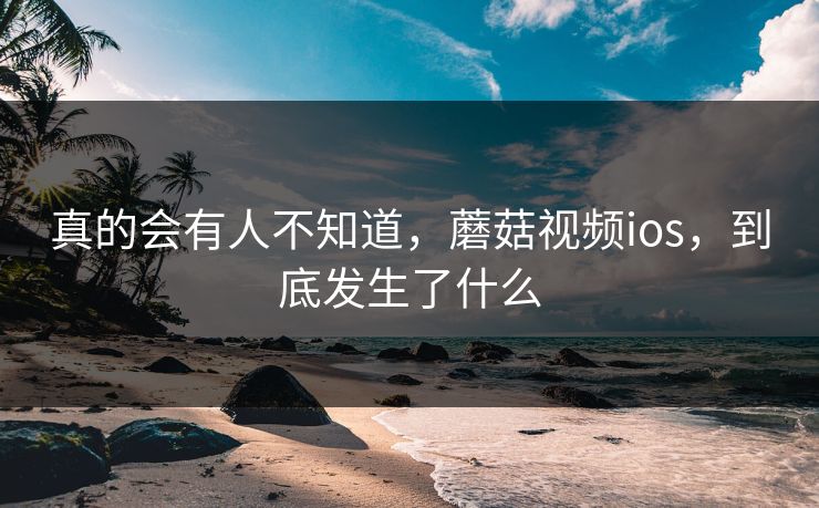 真的会有人不知道，蘑菇视频ios，到底发生了什么  第1张