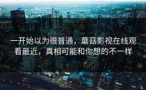 一开始以为很普通，蘑菇影视在线观看最近，真相可能和你想的不一样