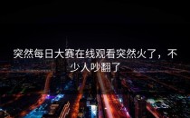 突然每日大赛在线观看突然火了，不少人吵翻了