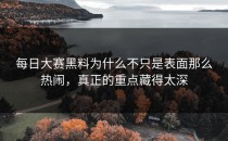 <strong>每日大赛黑料</strong>为什么不只是表面那么热闹，真正的重点藏得太深