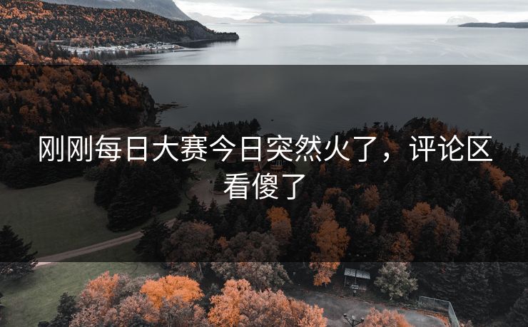 刚刚每日大赛今日突然火了,评论区看傻了 第1张 刚刚每日大赛今日突然火了,评论区看傻了 第1张