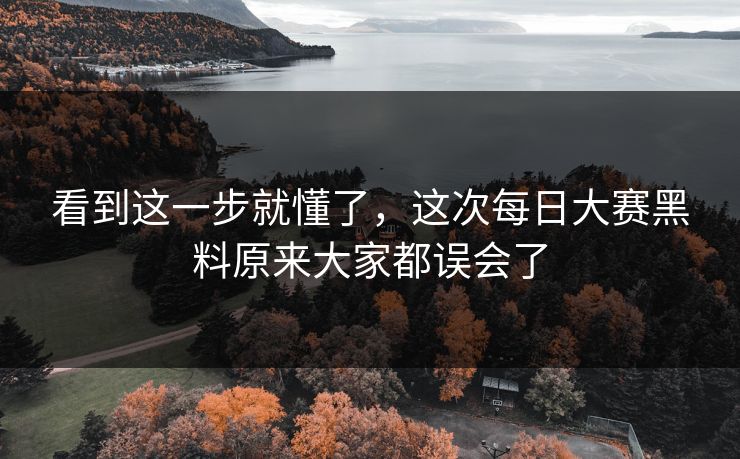 看到这一步就懂了,这次每日大赛黑料原来大家都误会了 第1张 看到这一步就懂了,这次每日大赛黑料原来大家都误会了 第1张