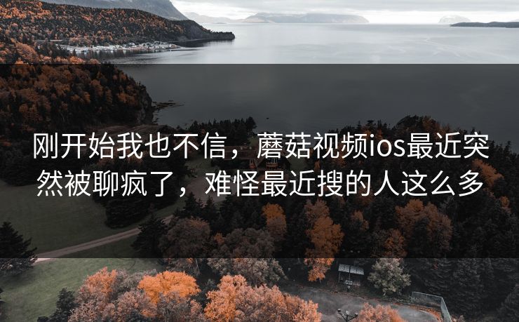 刚开始我也不信,蘑菇视频ios最近突然被聊疯了,难怪最近搜的人这么多 第1张 刚开始我也不信,蘑菇视频ios最近突然被聊疯了,难怪最近搜的人这么多 第1张