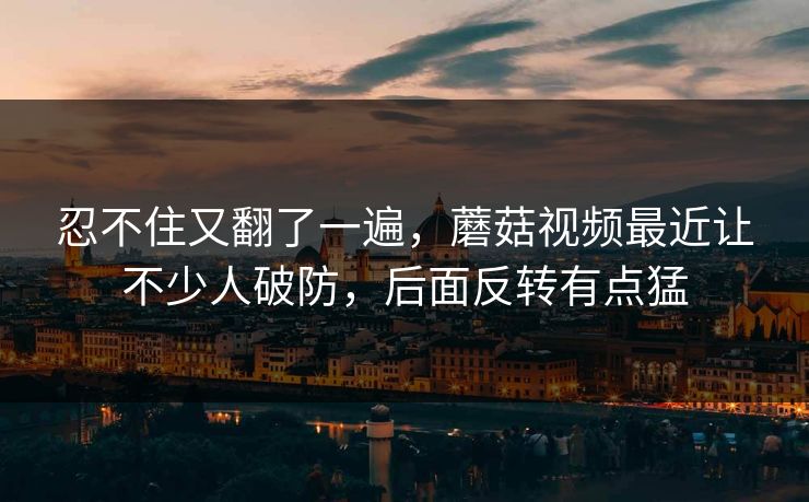 忍不住又翻了一遍，蘑菇视频最近让不少人破防，后面反转有点猛  第1张